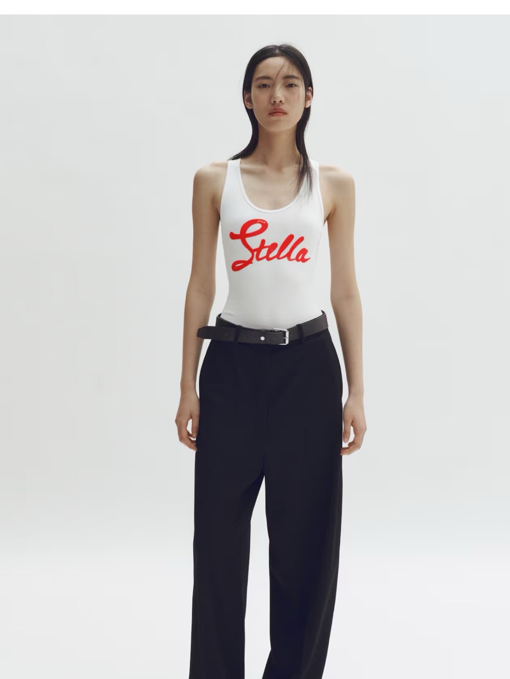Stella McCartney x H&M White Tank Bodysuit with Red “Stella” Logo